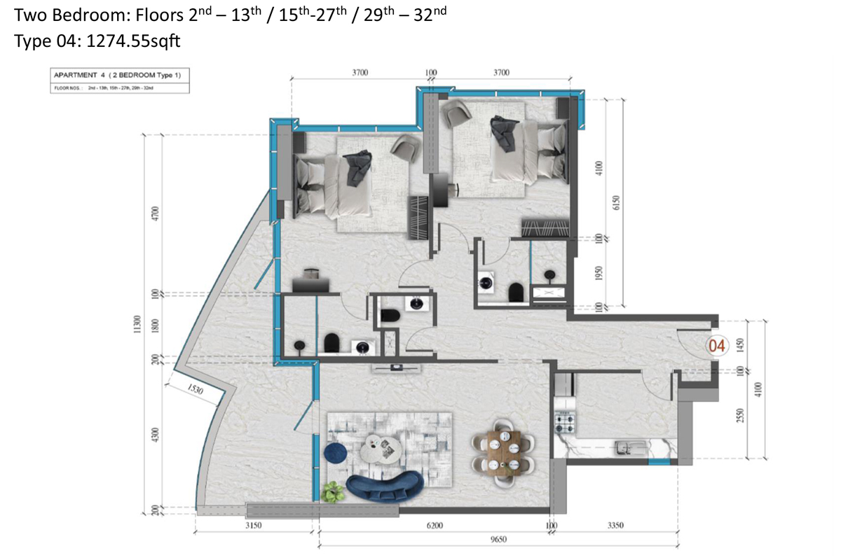 2 Bedrooms